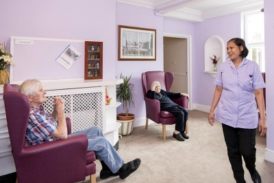 residents in reception area